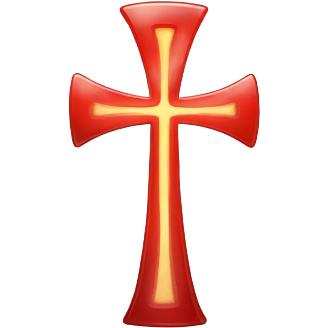 red ankh that appears ethereal or translucent emoji