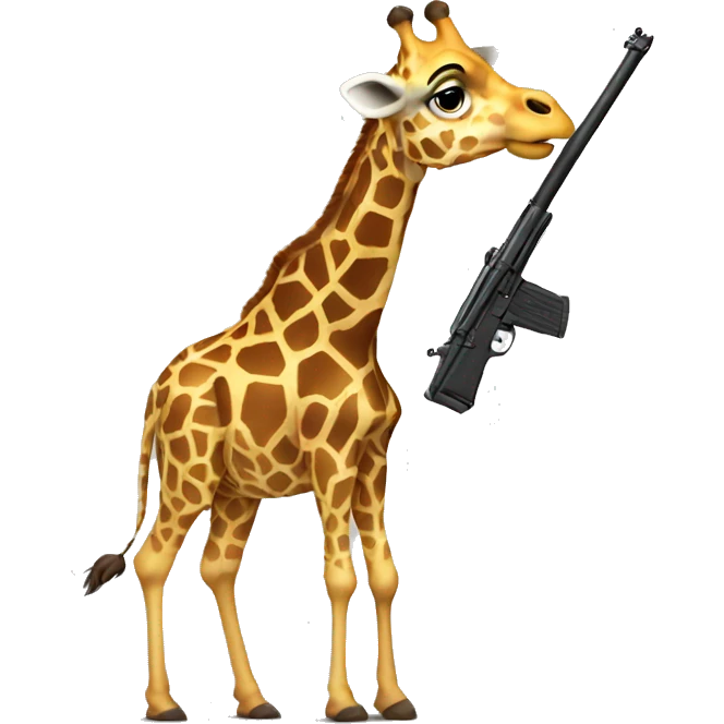 Giraffe with gun emoji