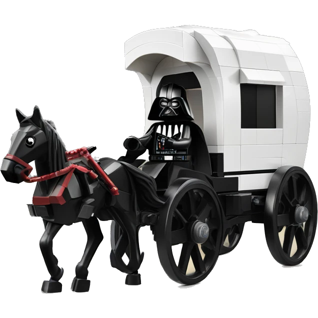 Darth Vader’s Lego horse-drawn 4 wheel caravan  emoji
