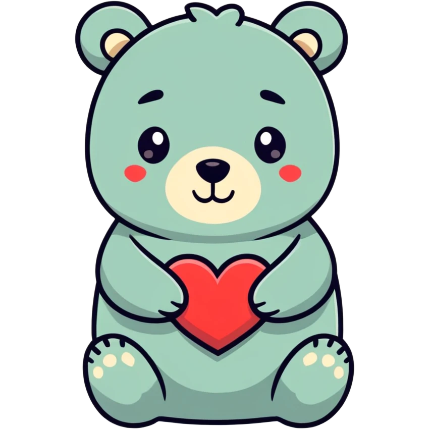 A little bear thats holding a heart  emoji