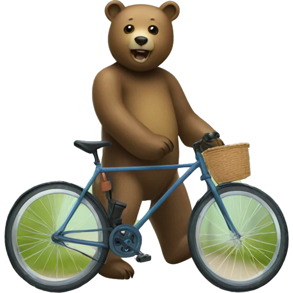 Bear with bycicle emoji