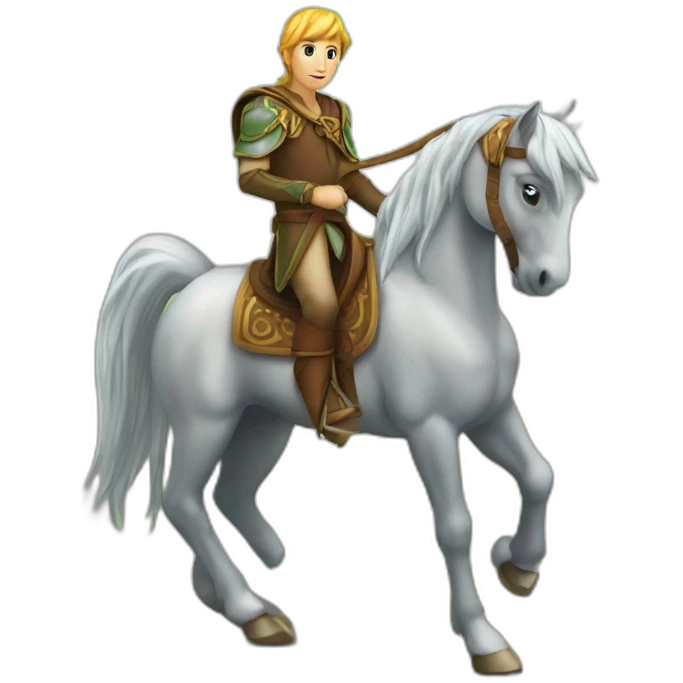 Elfe chevauchant un cheval emoji