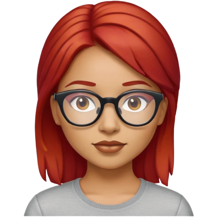 Latina girl with red hair and glasses emoji