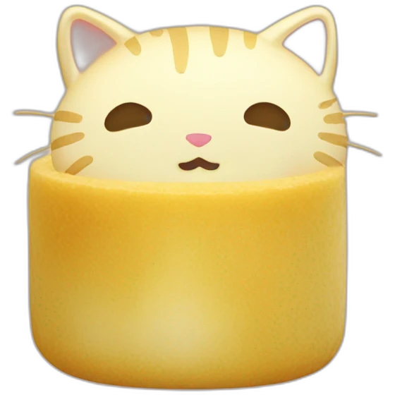 gold rice cake mochi cat emoji