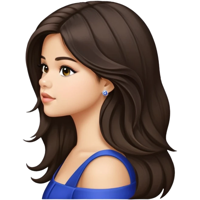 Selena Gomez long hair side profile emoji