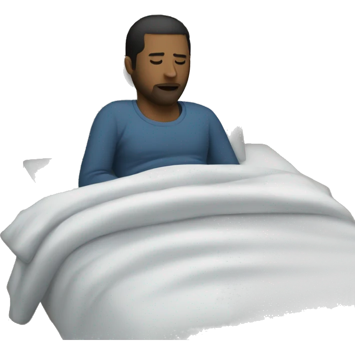 A man have mask and sleeping on bed emoji