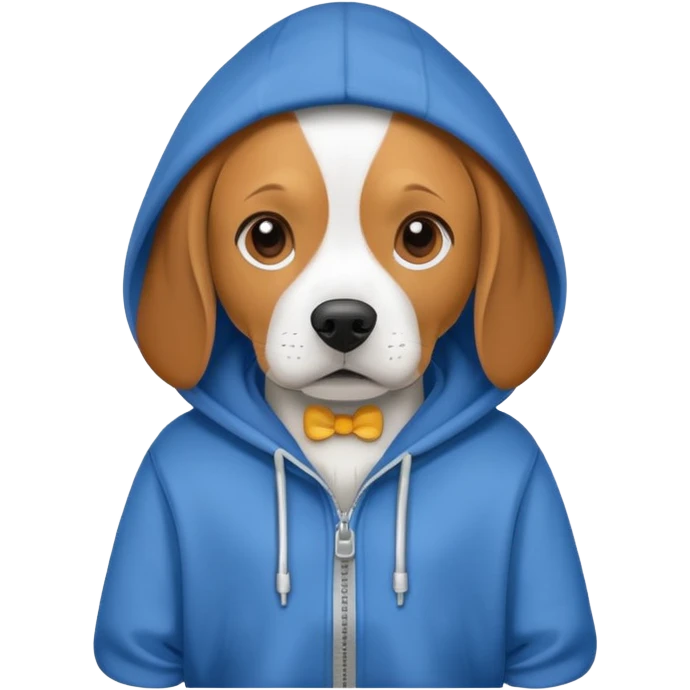 Beagle dog chilling with a hoodie emoji