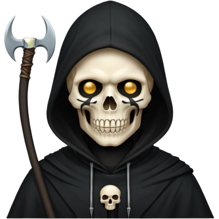 black hood skull scythe emoji