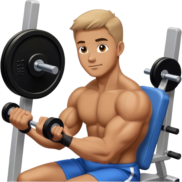 man seated weighted wrist curl emoji