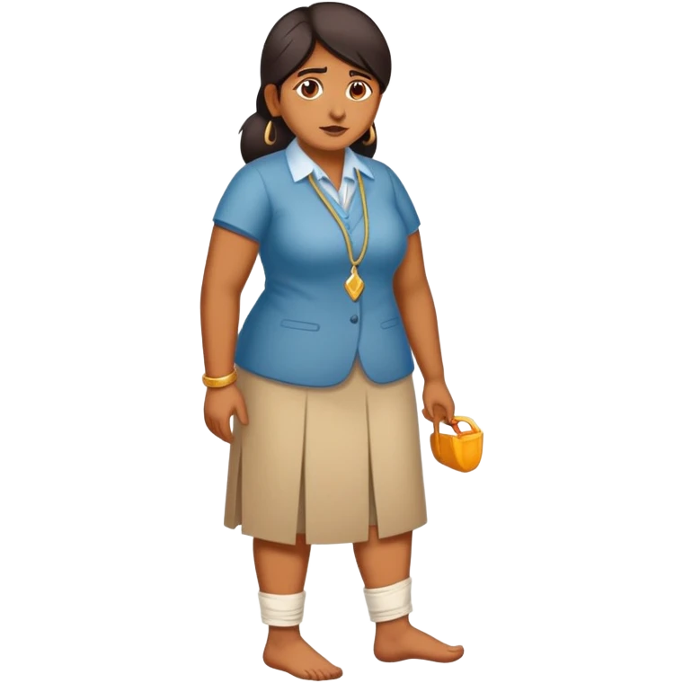 Chunky Indian Office lady with broken ankle emoji