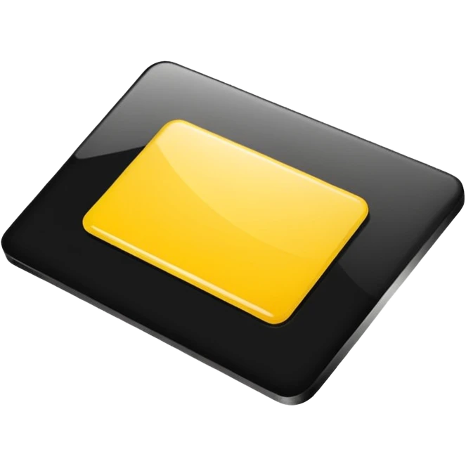a sleek black yellow card emoji