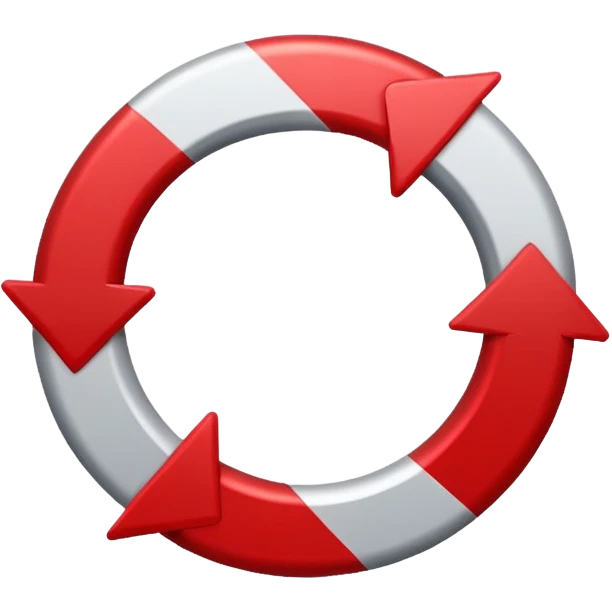 Prompt 15: "Is your backup plan."
Graphic: 🔄 Refresh/loop arrows icon (white with red highlights).
Animation: Arrows rotate smoothly.
Background: Transparent. emoji