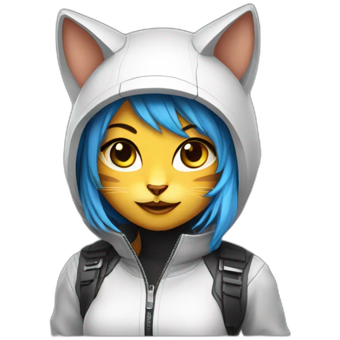 techno cat girl emoji