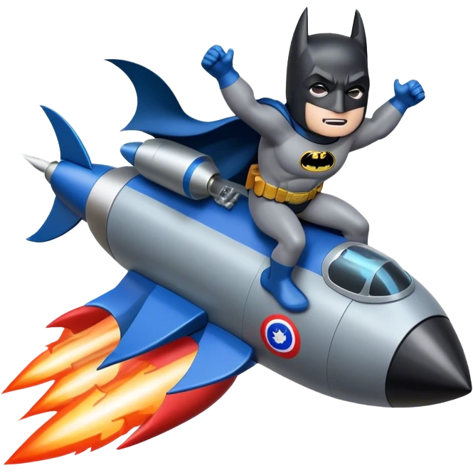 batman france riding a rocket ship boom! emoji