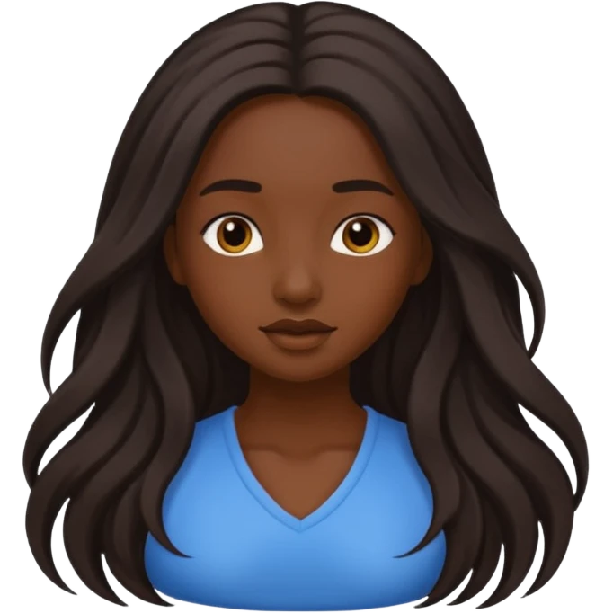 dark skin long hair girl emoji