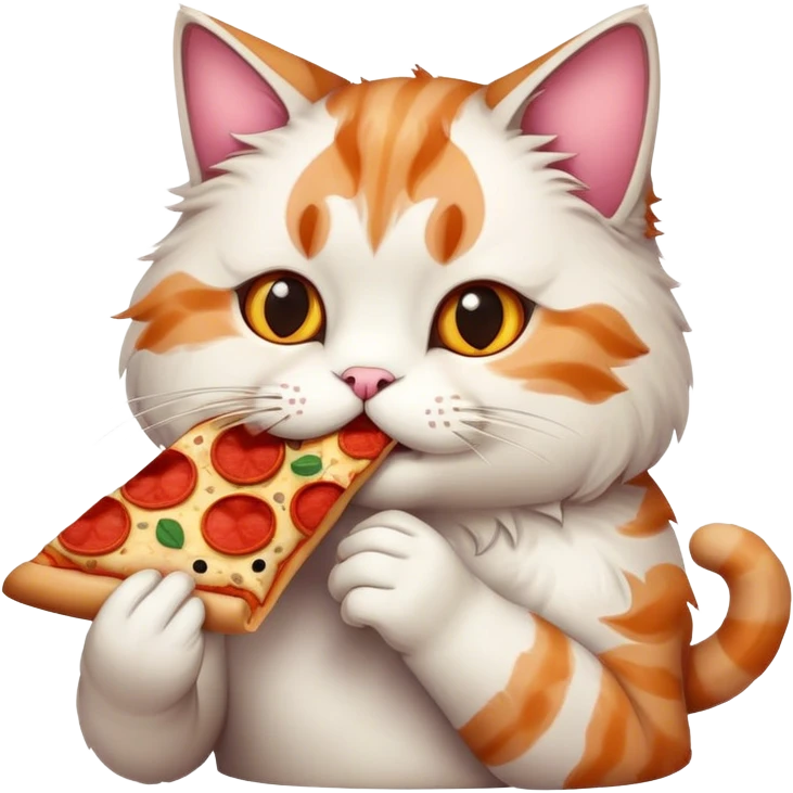 Cat eating pizza  emoji