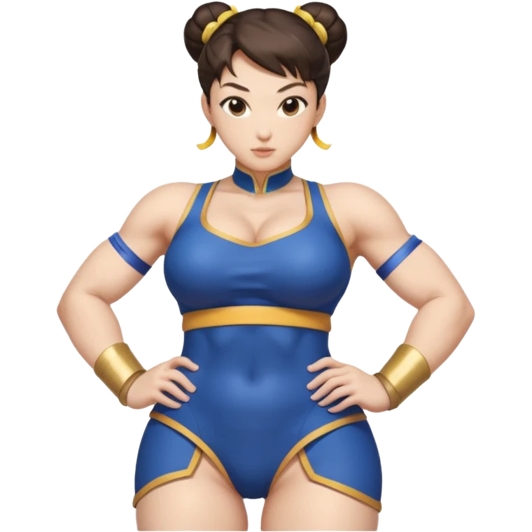 chun-li,naked, big breasts, thick thighs, curvy emoji
