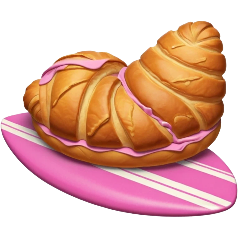  Croissant bread on the pink surfboard emoji