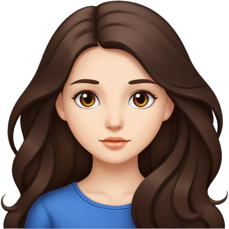Beautiful girl, long hair, brunette emoji