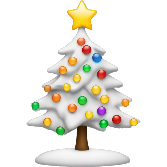 A white Christmas tree with multicolored lights emoji