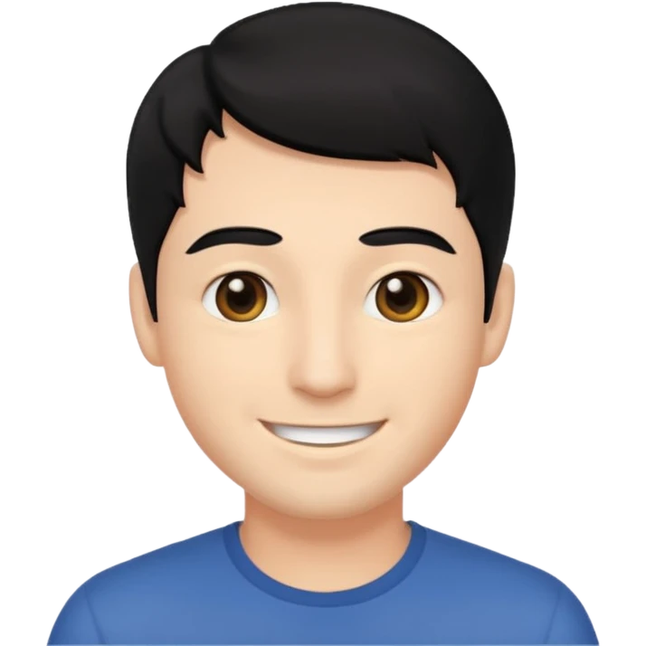 man with black hair and eyes but handsome emoji