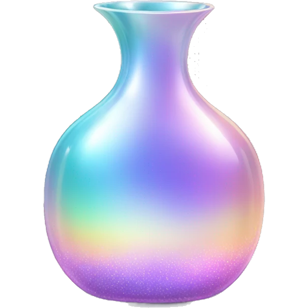 Sparkly glossy Pastel iridescent glass vase emoji