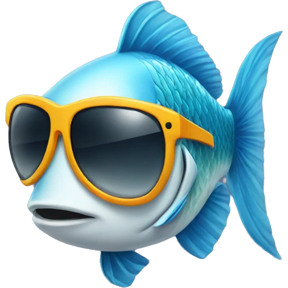 Fish with a sunglasses  emoji