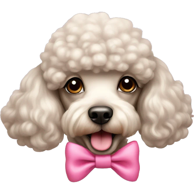 poodle with pink bow on its head emoji