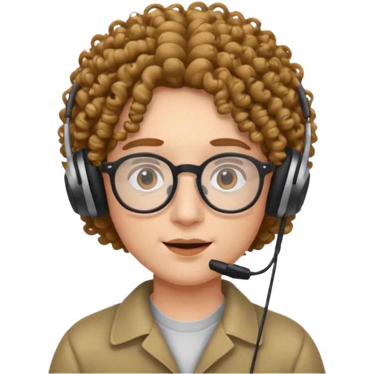 headphone and spectacles, curly emoji