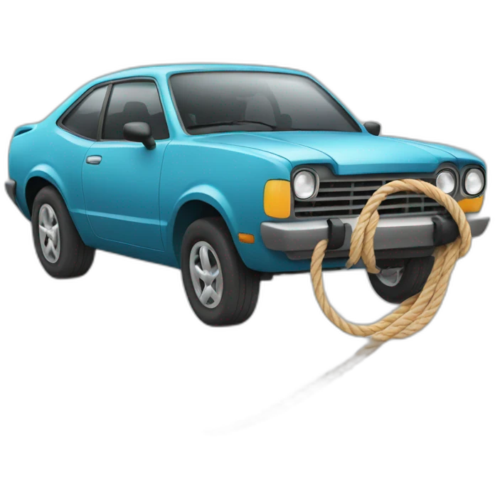 Car jumping over the rope emoji