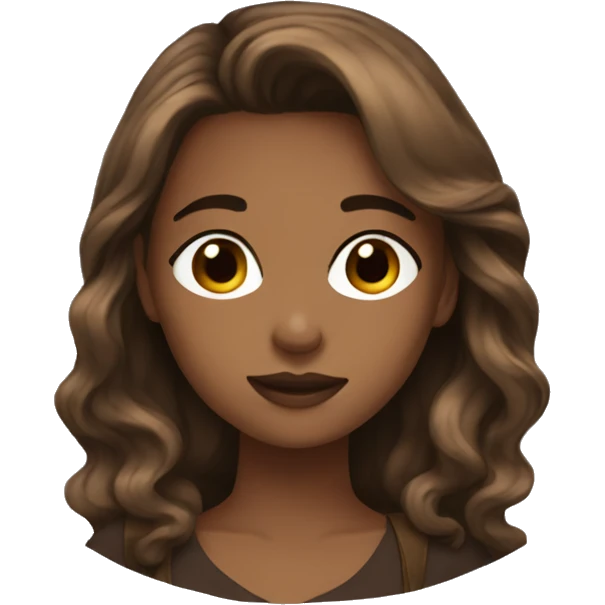 Girl aesthetic with brown hair emoji