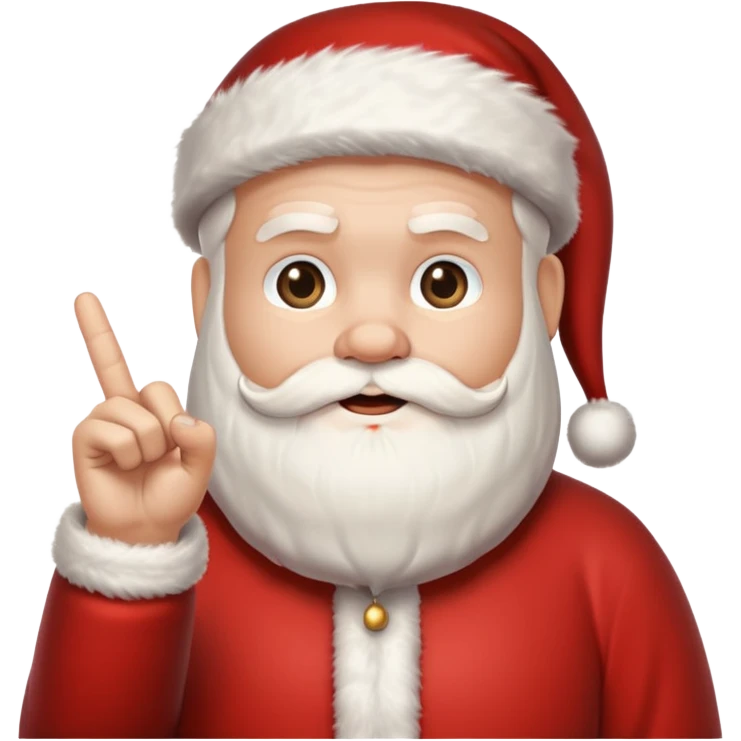 Santa holding up the middle finger emoji