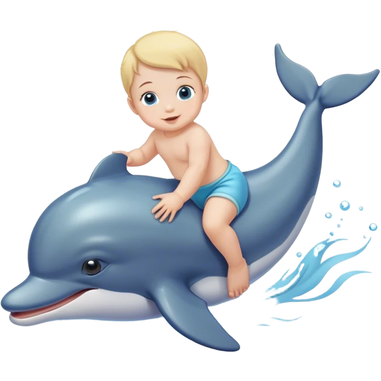 A Baby riding on Delphine  emoji