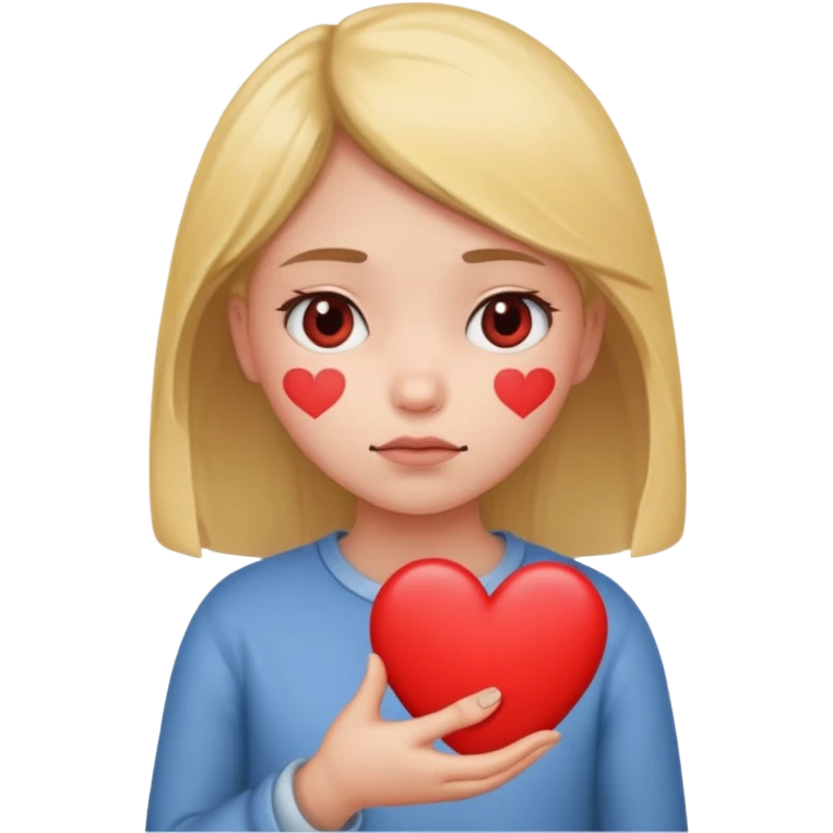 girl handing heart out, sad face  emoji
