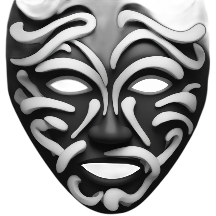 art mask minimalism black shadow emoji