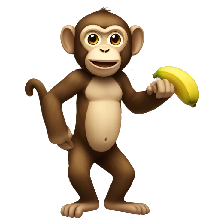 monkey with banana emoji