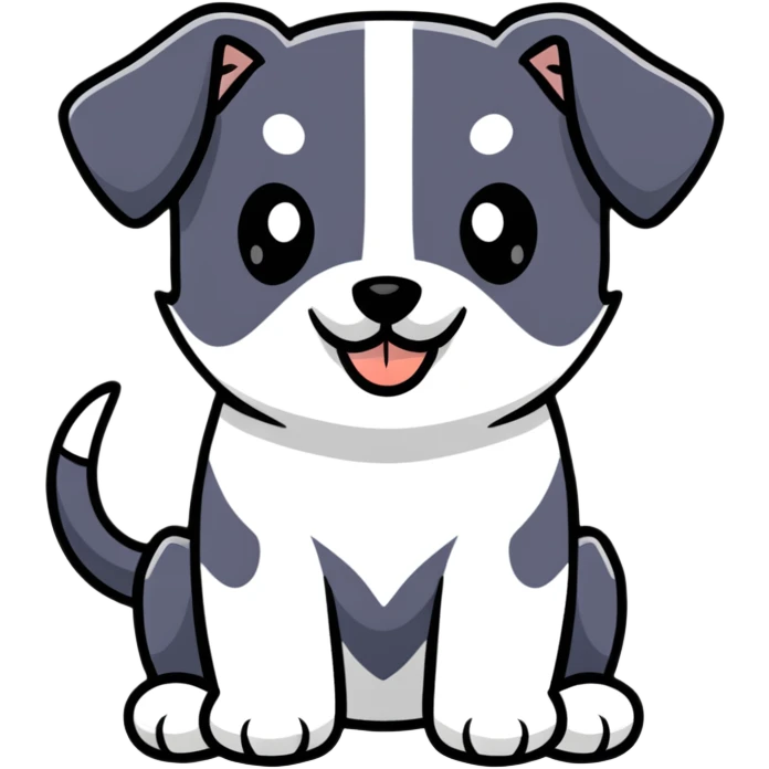 adorable puppy with wagging tail emoji