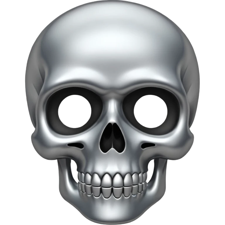 silver chrome scull emoji