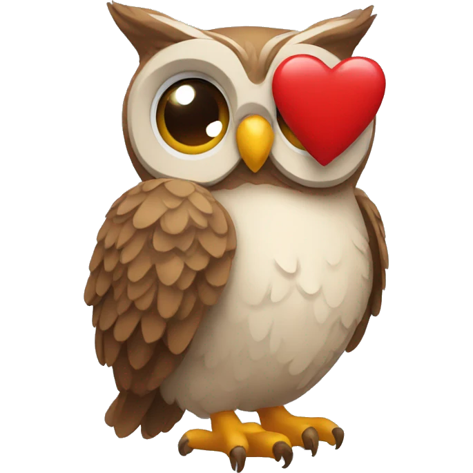 Owl holding heart  emoji