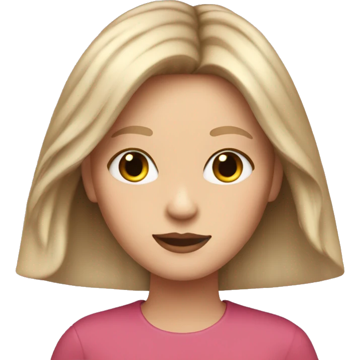 White girl with curtain bangs emoji