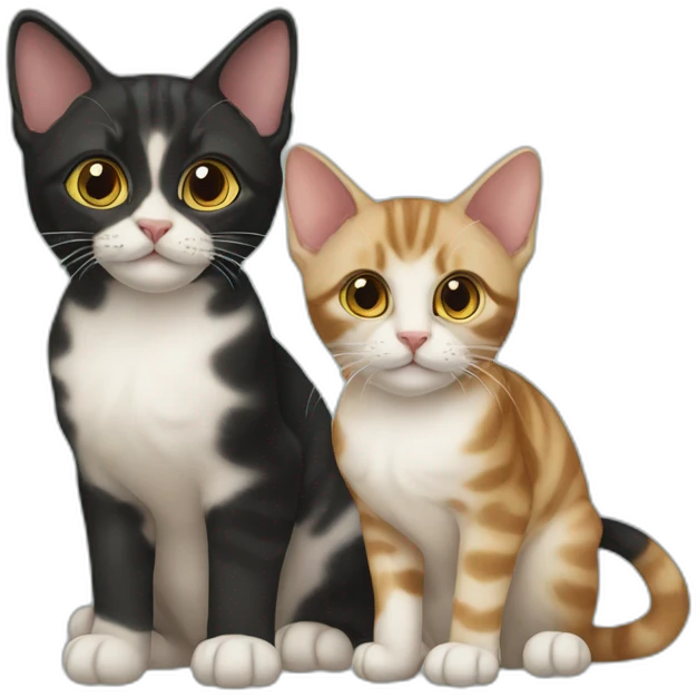 two-cats-bengali-cat-kitten-cat-black-together emoji
