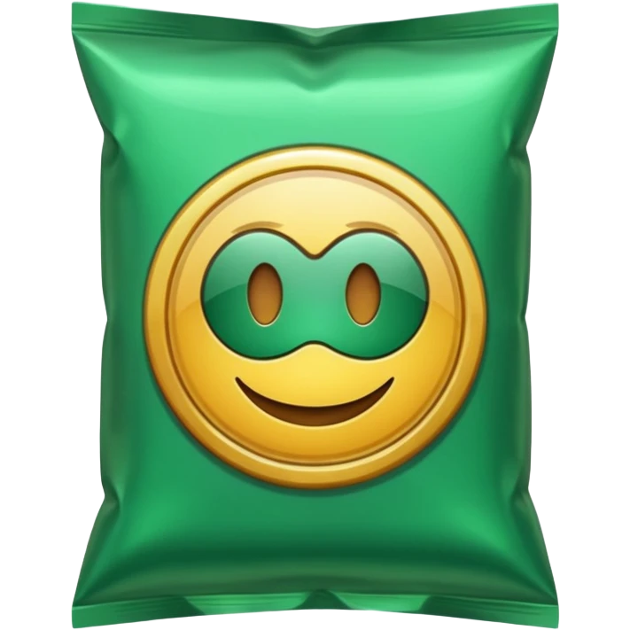 green pacaged chip without writing emoji