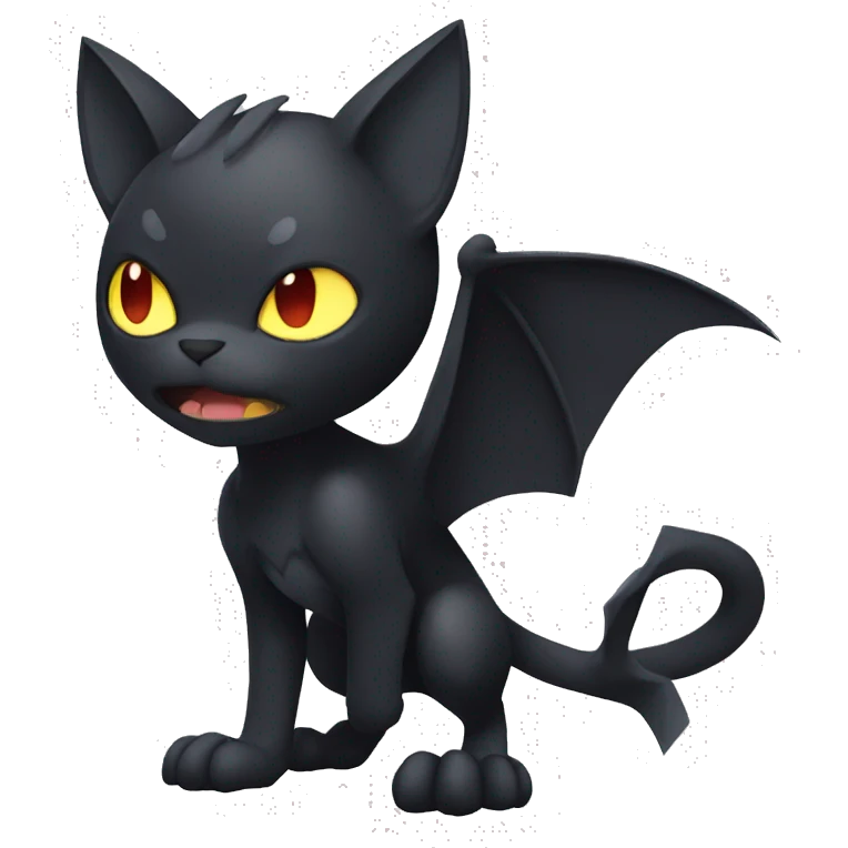 Black Edgy Litten-Bat-cat-Fakemon full body emoji