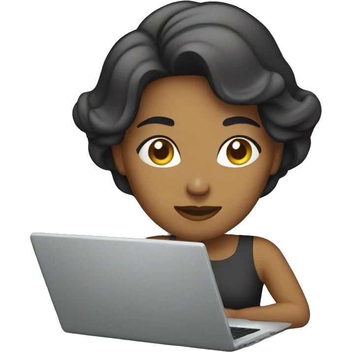 mujer editando en laptop  emoji