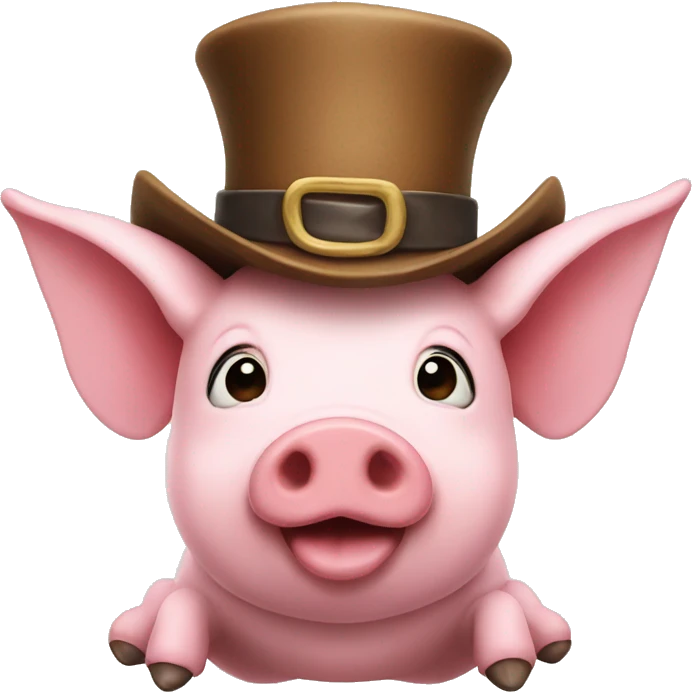 flying pig in a hat emoji