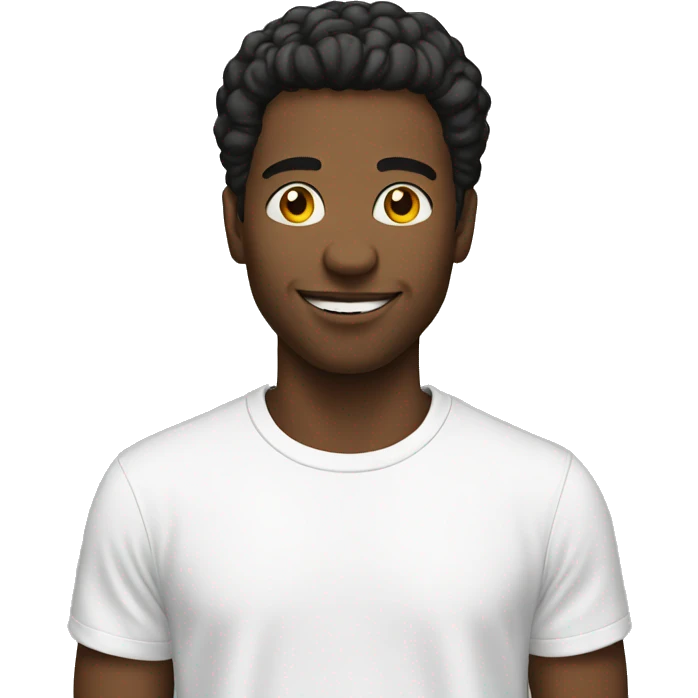 young man white tee  emoji