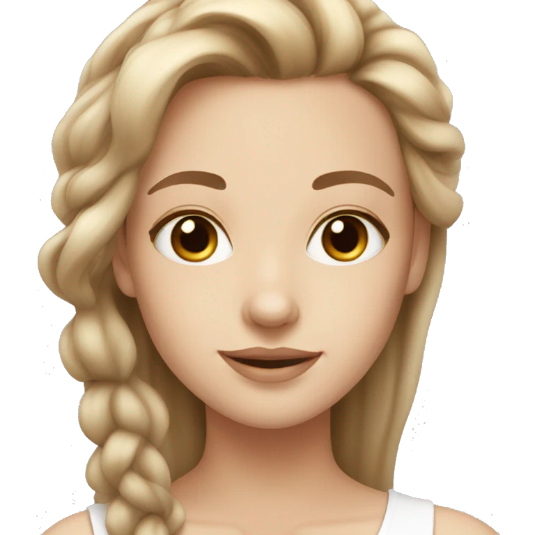White beautiful girl with light brown hair skin care emoji