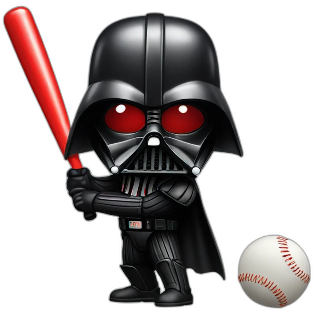 Darth Vader playing baseball emoji