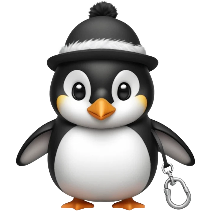 Penguin with leash on emoji