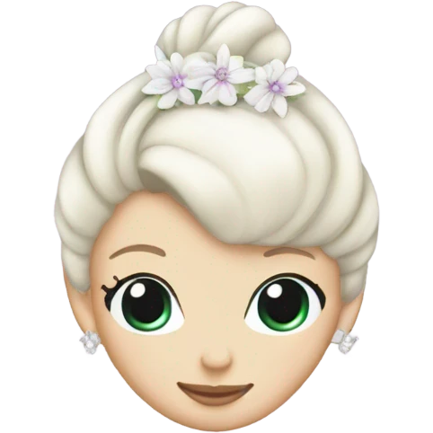 Sugar plum white fairy ballerina bun hair flower emoji